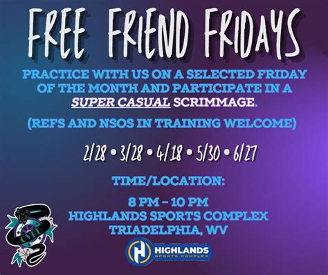 Free Friends Scrimmage Friday , Highlands Sports Complex, Triadelphia ...