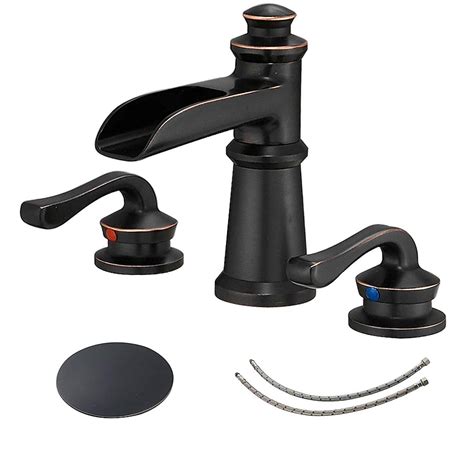 BWE Oil Rubbed Bronze Widespread 2-Handle WaterSense Waterfall Bathroom ...