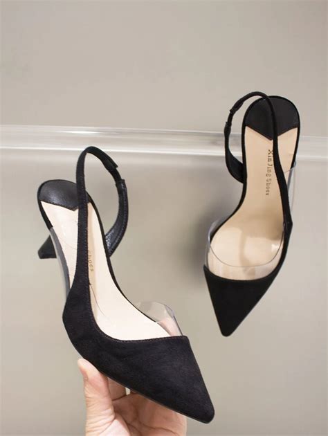 Point Toe Structural Heeled Slingback Pumps | SHEIN USA