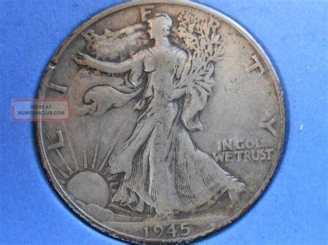 1945 P Walking Liberty Half Dollar 50c Fine F Ref 16