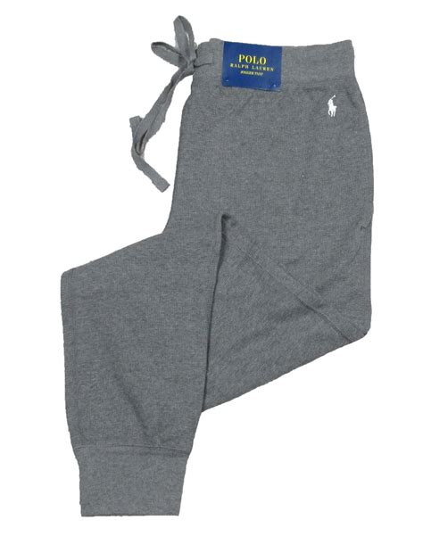 Polo Ralph Lauren Men's Charcoal Solid Waffle Knit Thermal Sleep Jogger ...
