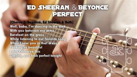 Ed Sheeran, Beyonce - Perfect Duet - Acoustic Karaoke