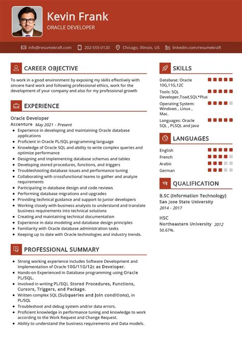 Image result for Oracle Developer Resume Sample
