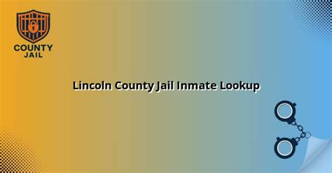 Lincoln County Jail Inmate Lookup