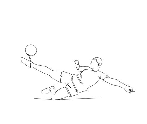 Dessin au trait continu d'un joueur de football Un jeune homme jouant ...