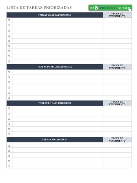IC Prioritized Task List Template 27199 - WORD - ES | PDF