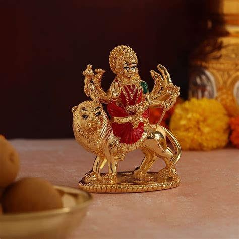 Buy Maa Durga Idol In Gold Online | Durga Devi Idols | Wemy