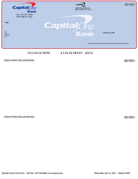 Image result for Capital One Check Sample