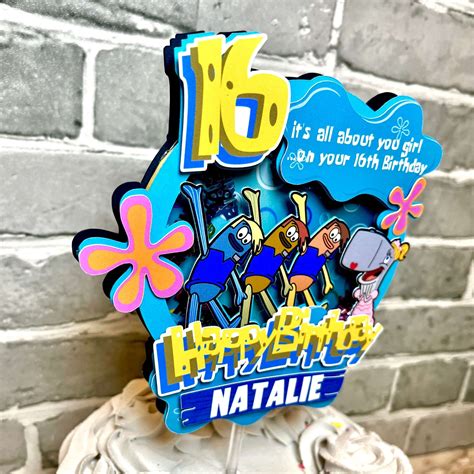 Spongebob Boys Who Cry sweet 16 Birthday in a Box — Custom cake toppers ...