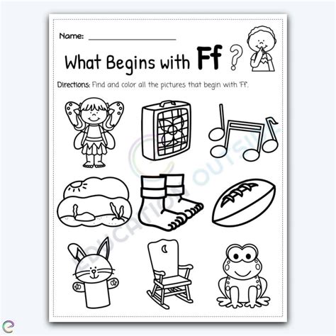 Letter F - Beginning Sound Coloring Page | Letter f, Letter sound ...