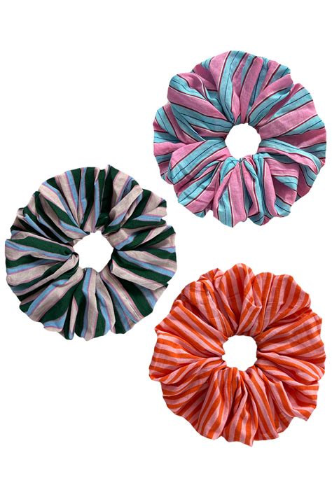 Striped Scrunchies (Set of 3) – The PDKF Store