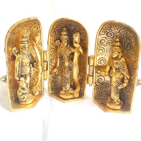 Buy Setukrutemanvi® Gold Plated Metal Ram Darbar in a Folding Round Box ...