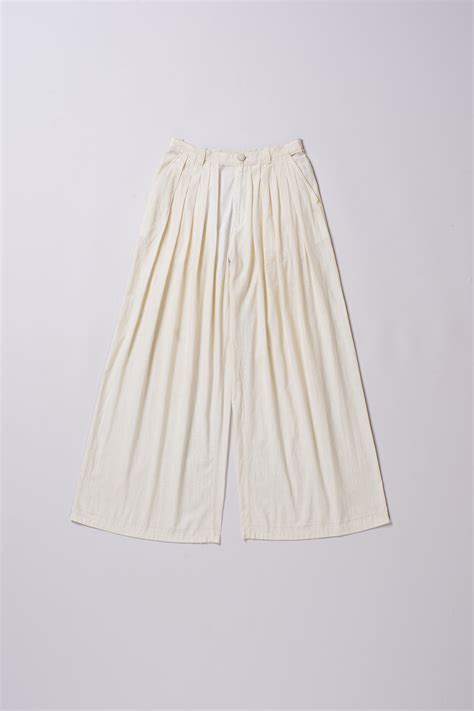 Ecru Handspun Handwoven Wide-Leg Pants Unisex | 11.11