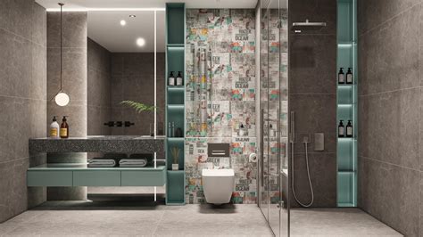 Urban Street Art Bathroom with Graffiti Tiles