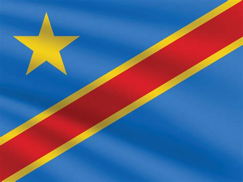 National Flag of Democratic Republic of the Congo. Democratic Republic ...