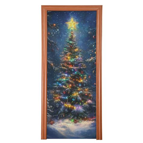 Amazon.com: FRCSDIY Christmas Tree Holiday Door Cover House And Family ...