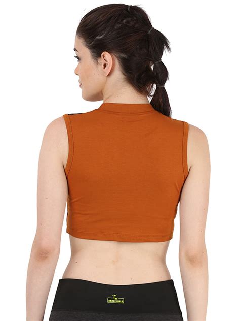 Women Rust Stylish Activewear Mesh Design Sports Crop Top – The Dance Bible