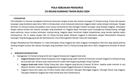 Syarat Keanggotaan - CU Keling Kumang