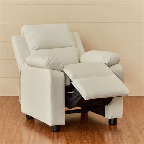 Buy Soweto White Faux Leather 1 Seater Kids Recliner - 63cm from Home ...