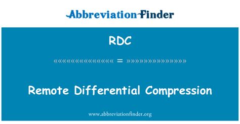 RDC significa Compresión diferencial remota - Remote Differential ...