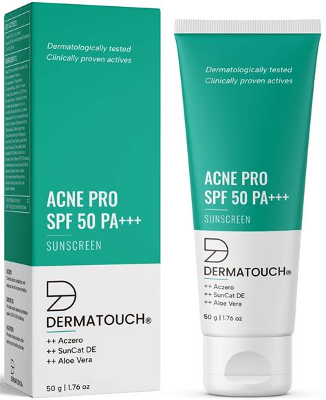 DERMATOUCH Acne Pro SPF 50 PA+++ Sunscreen | Non-acnegenic | UVA-UVB ...