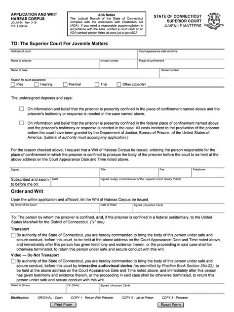 2016-2026 Form CT JD-JM-34 - Blank Fillable Template | Fill Out, Print ...