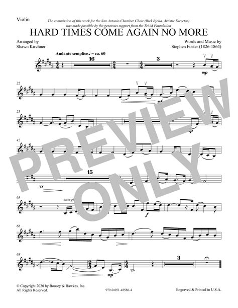 Hard Times Come Again No More (arr. Shawn Kirchner) - Violin by Stephen ...