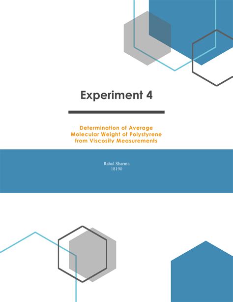 18190 Expt4 - Lab report experiment 4 - Determination of Average ...