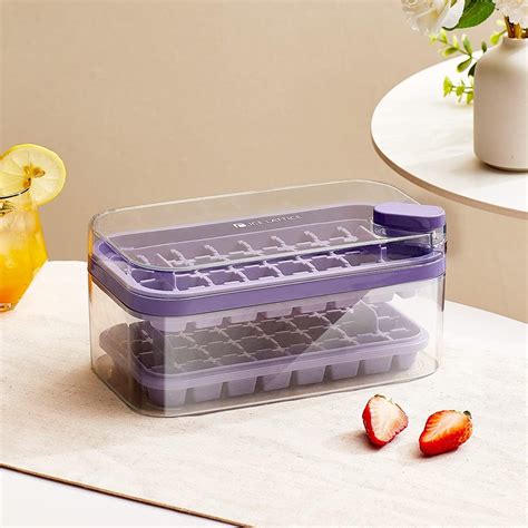 Buy UMAI 2 Layer Ice Cube Trays with Storage Box & Ice Scoop | 64 ...