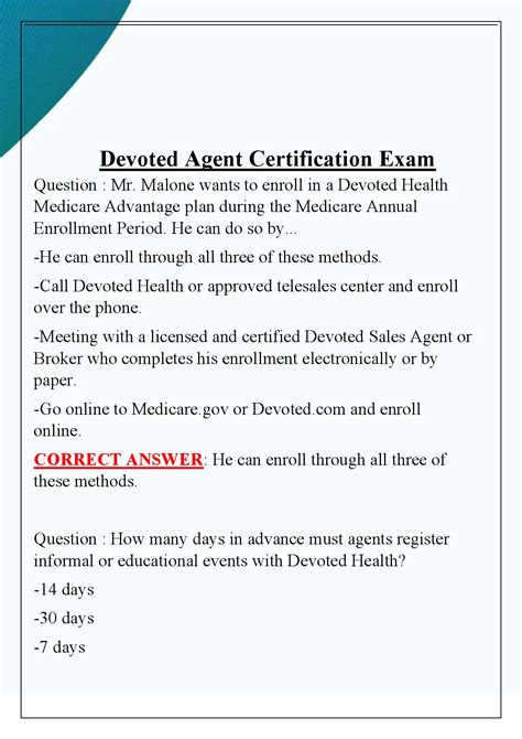 Devoted Agent Certification Exam