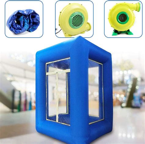 Buy Inflatable Cash Cube Booth Blue Cash Cube Money Machine Quick ...