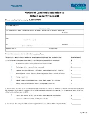 Fillable Online nt gov Fillable FORM 8 - notice of intention to retain ...
