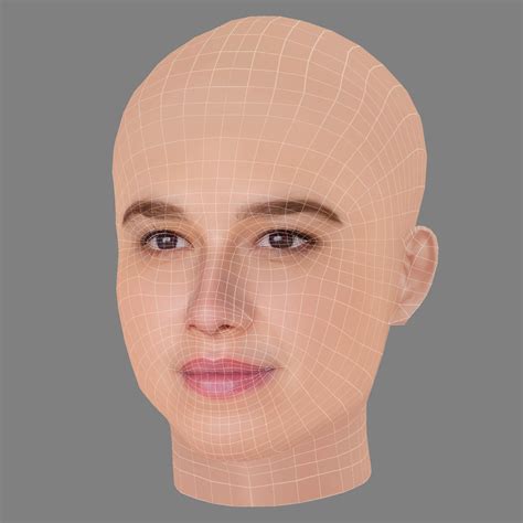 Frederikke Dahl Hansen Head - No Hair - Low Poly Head for GA 3D Model ...