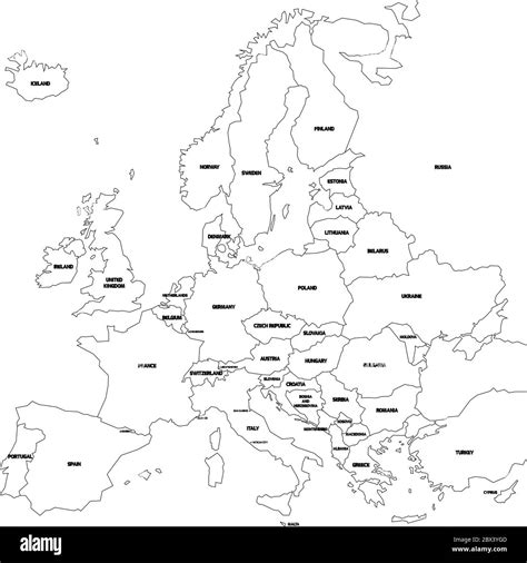 Printable Map Of Europe Without Names