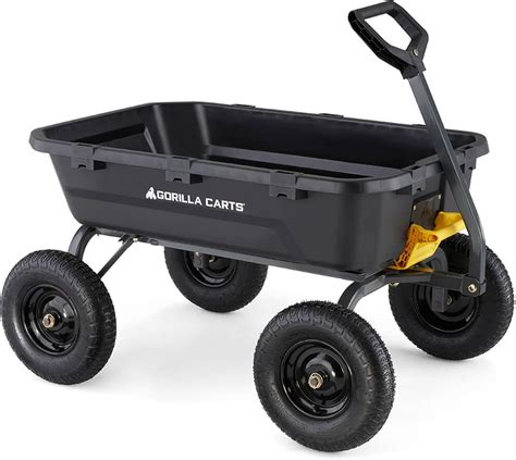 Amazon.com : Gorilla Carts Heavy-Duty Poly Yard Dump Cart, 12 Cu Ft Tub ...