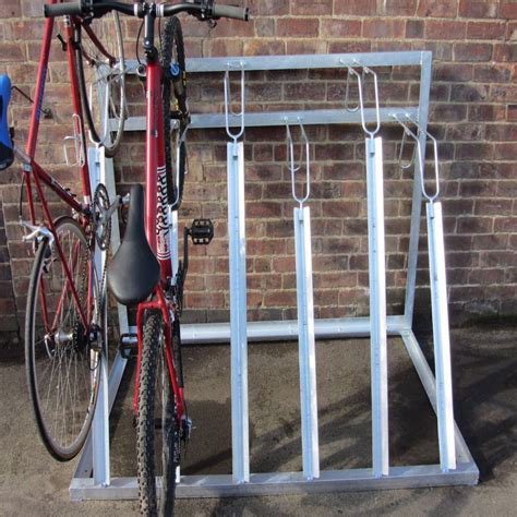 4 Bike Semi Vertical Bike Rack - Space Saving Floor — Bison Products