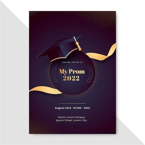 Gradient prom invitation template | Free Vector