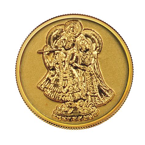 Gold Coins Radha Krishna 140mg 24karat 996 Fineness