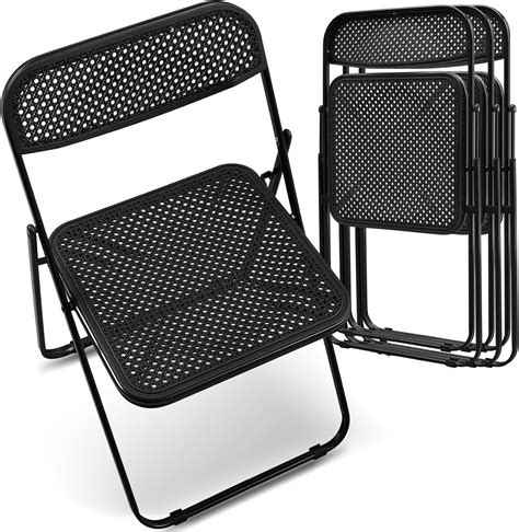 Vercraft 4 Pack Mesh Folding Chair Plastic Folding Chairs Breathable ...