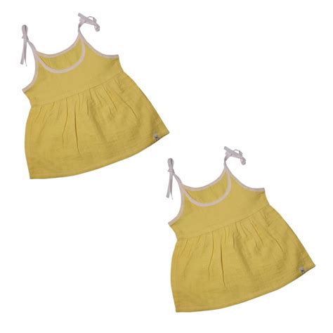 Organic Cotton Muslin Frock | Natural Herbal Dyes - Pack of 2 | Kids ...