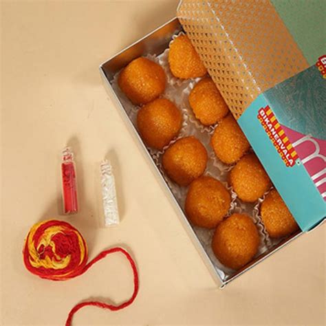 Send Motichoor Laddoo With Roli and Chawal Online - FNPUAEBD05DW18 ...