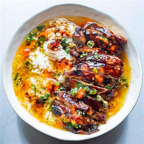 Caramelised Soy Chicken in Garlic Ginger Broth with Rice | Recipe ...