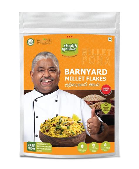 HEALTH BASKET KUTHIRAIVALI/BARNYARD MILLET FLAKES-200 GMS (MILLET POHA ...