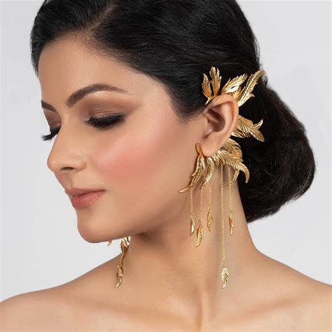Cotyledon Gold Plated Ear Cuffs – Opalina The Jewellery Boutique