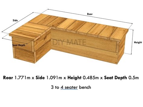 PDF DIY Plan - Digital Download - Wooden Garden Bench - L Shaped 4 ...