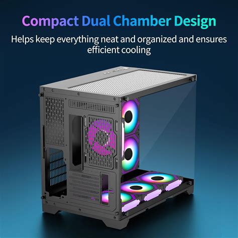 Megaccel MATX PC Case, 6 ARGB Fans Pre-Installed, Type-C India | Ubuy