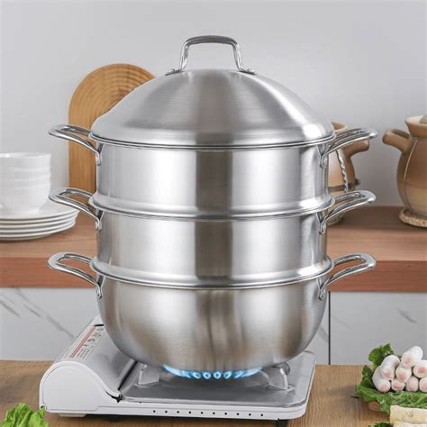 Buy 3-Tier Stainless Steel Steamer Pot Online in India