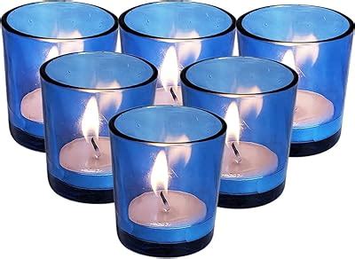 Buy TIED RIBBONS Set of 6 Votive Glass Tealight Candle Holders Glass ...
