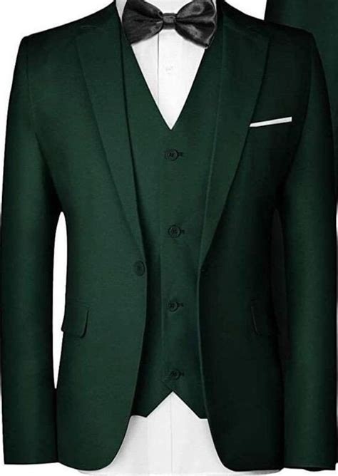 New Stylish Bottle Green Color 3 Piece Suit for Men for Wedding Party ...
