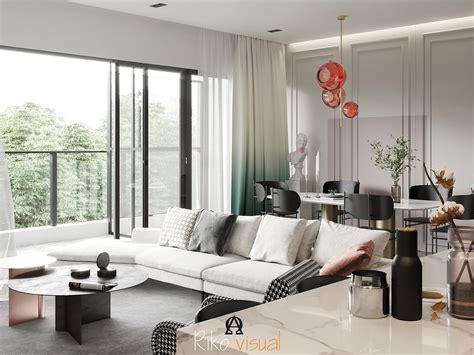 清新的色彩搭配：现代时尚的开放式家居空间设计 - 设计之家